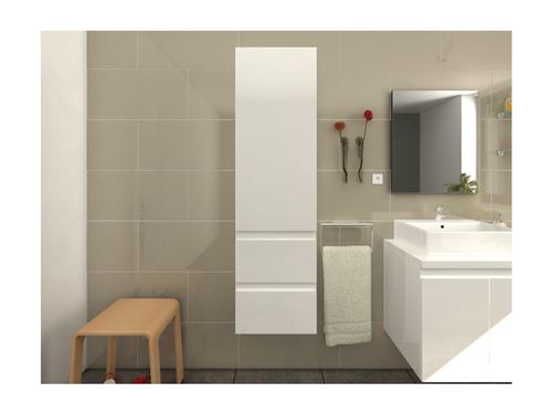 Colonne de salle de bain LAVITA - blanc laqué