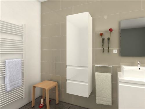 Colonne De Salle De Bain Lavita Blanc Laque Achat Prix Fnac