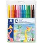 Crayon de couleur Faber Castell Craie à la cire, triangulaire, étui de 12