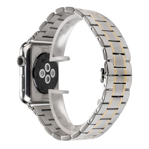 Bracelet en métal remplacement en argent or pour votre Apple Watch Series 3/2/1 42mm