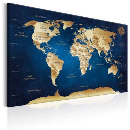Tableau - World Map: The Dark Blue Depths .Taille : 60x40