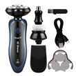 4 en 1 Rasoir Électrique Barbe Rasoir Machine à Raser 3 Lames Nez Tondeuse à Cheveux Tondeuse Rechargeable Brosse de Nettoyage du Visage pour Hommes