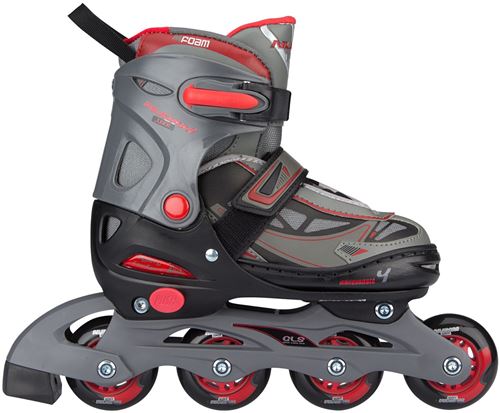Nijdam patins à roues alignées Thunder junior rouge / gris / noir