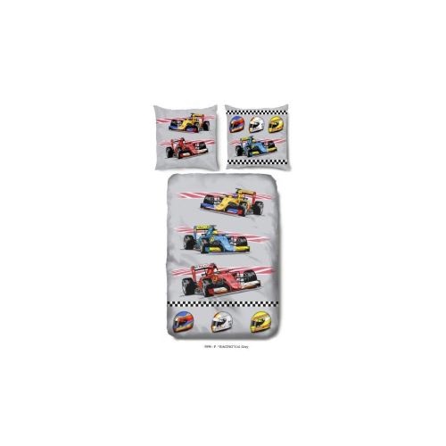 GOOD MORNING Parure de couette RACING 100% coton - 1 housse de couette 140x200 cm + 1 taie d'oreiller 60x70 cm -