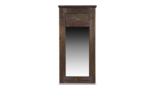 Grand Miroir Ancien Rectangulaire Vertical Bois 58x4x118cm - Marron - Décoration d'Autrefois