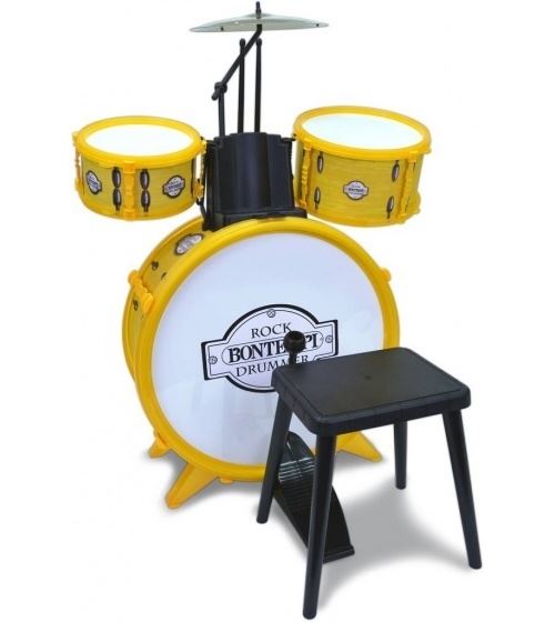 Bontempi set de batterie RockDrummer avec tabouret jaune