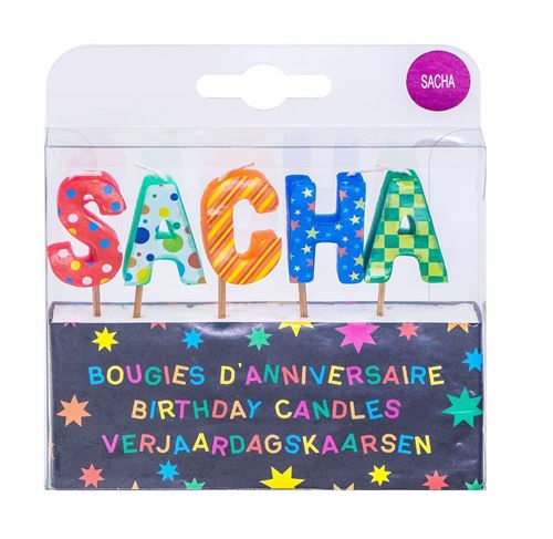 Bougies d'anniversaire prénom Sacha