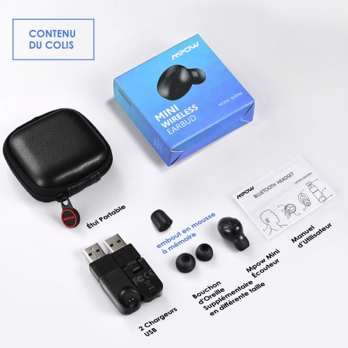 Huawei Samsung Pour Iphone Mpow Oreillette Bluetooth Mini Ecouteur