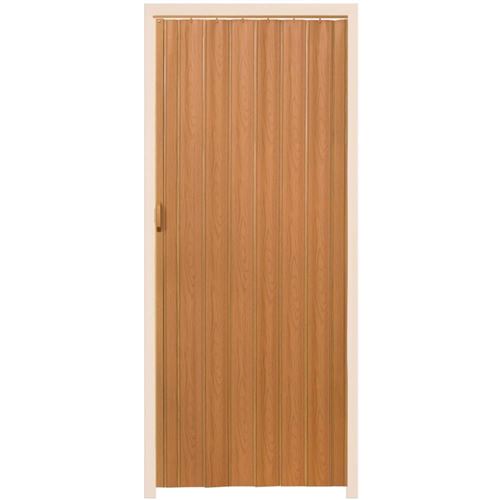 Porte accordéon pliante PVC salle de bain extensible coulissante largeur 80 cm brun clair