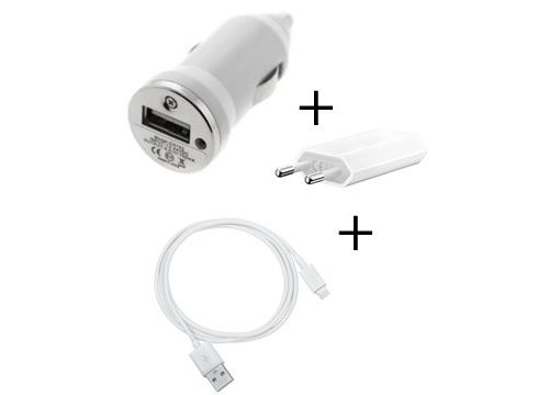Pack Chargeur 3 en 1 USB pour Apple iPhone 7 iPhone 6s iPhone 5s iPhone 5c
