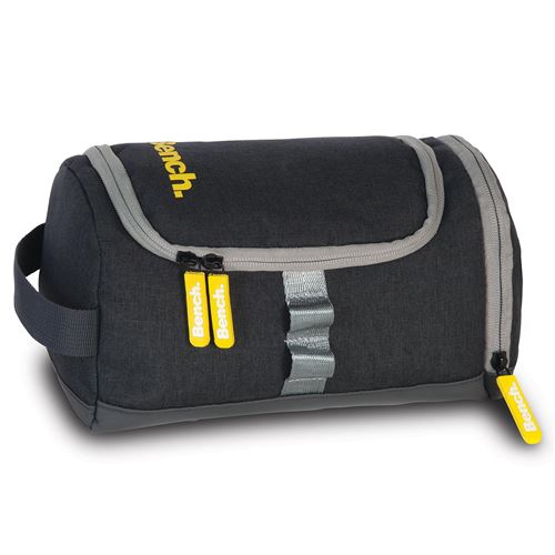 Bench trousse de toilette 25 x 12 x 12 cm polyester/cuir artificiel gris