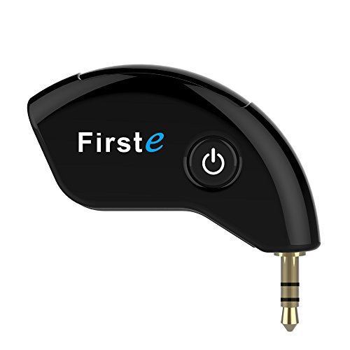 FirstE Transmetteur Bluetooth Adaptateur, Émetteur Bluetooth sans Fil Portable pour TV et 3.5mm AUX Dispositif Audio Jumelé avec 2 C