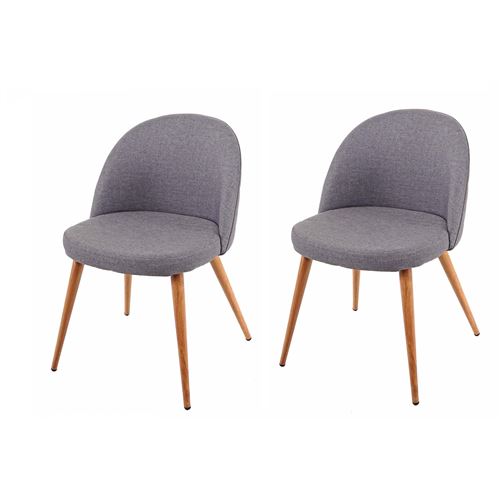 2x chaise de salle à manger MENDLER HWC-D53 en tissu gris foncé