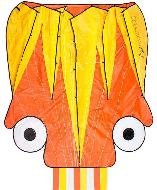 Dragon Fly cerf-volant Octopus orange / jaune 124 x 127 cm
