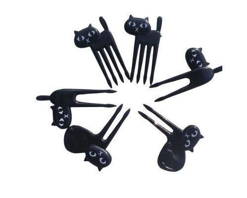 AVANC 6pcs Fourchette Dessert Fruit Chat