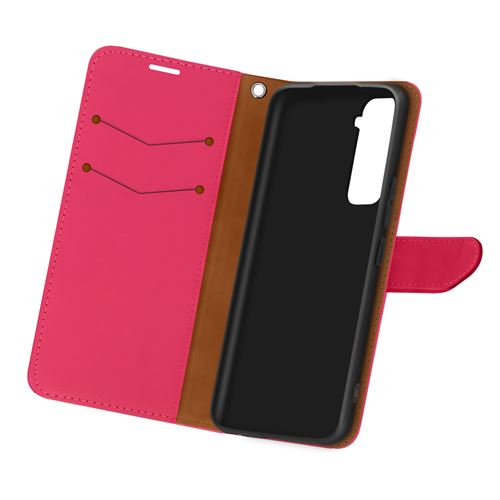 Housse pour Samsung Galaxy S21 Folio Portefeuille Support Vidéo Dragonne Rose