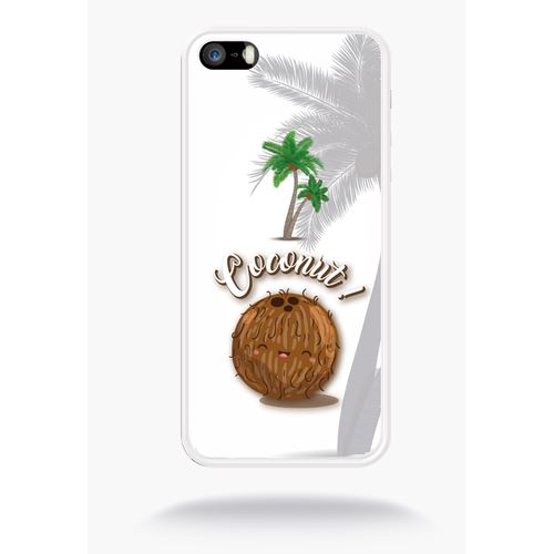 Coque Coconut Fond Blanc Compatible Apple Iphone 5 Silicone Blanc Mat