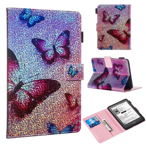 Etui en PU paillettes paillettes papillon pour votre Amazon New Kindle 658 6 pouces (10th Generation 2019)