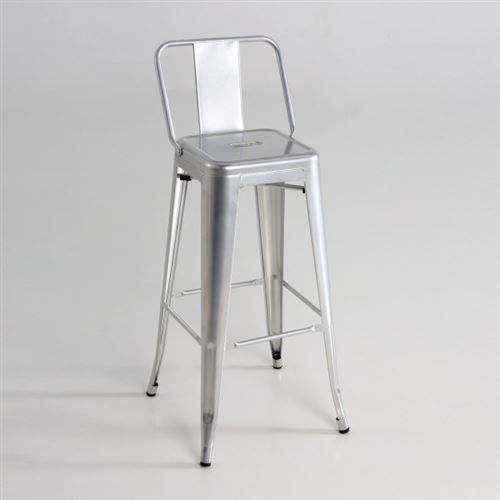 Tabouret en métal avec de l'argent avant