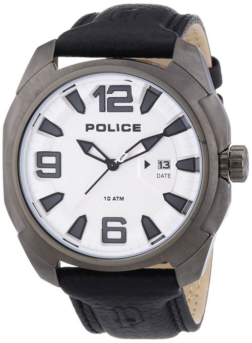 POLICE - P13836JSU-04 - Montre Homme - Quartz Analogique - Bracelet Cuir Noir