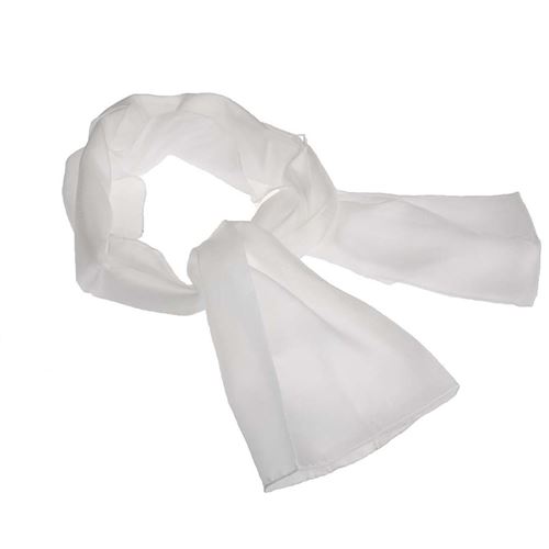 Creotime foulard en soie 150 x 40 cm pongé blanc 5