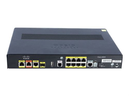 Cisco 891F - Router - ISDN/Mdm - 8-poorts switch - GigE - rack-uitvoering