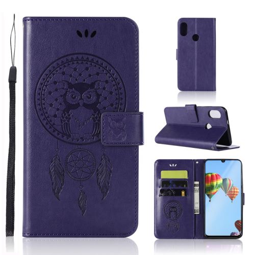 Etui en PU support de capteur de rêves de hibou violet pour votre Huawei P30 Lite/Nova 4e