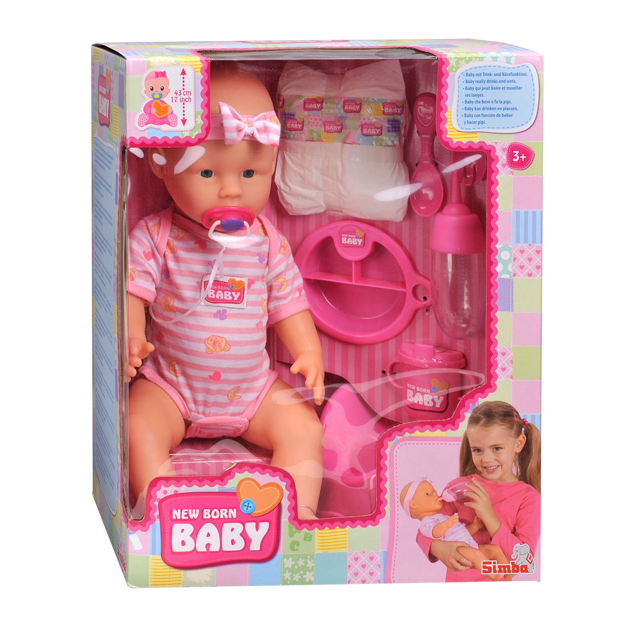 Poupon Simba New Born Baby Rose 43 cm Poupon Achat prix fnac
