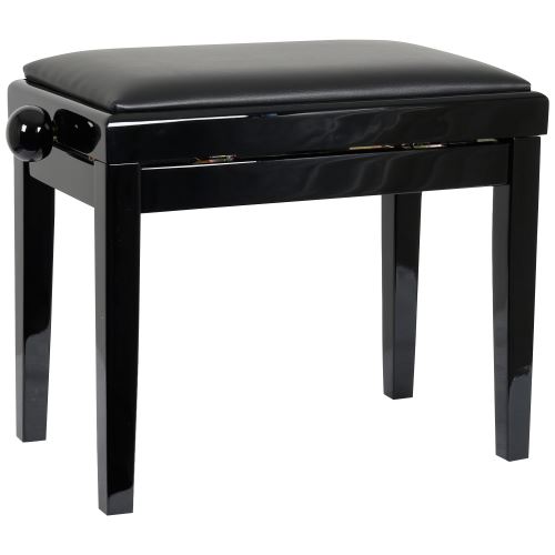 Innox PB 40BK banquette piano noir brillant, cuir noir