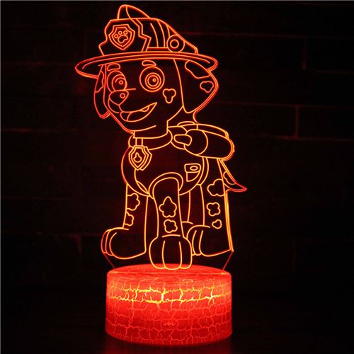 Lampe 3D Tactile Veilleuses Enfant 7 Couleurs avec Telecommande - PAW Patrol #618