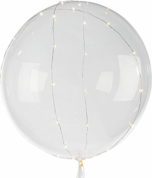 Infactory : Ballon transparent Ø env. 20 cm avec guirlande à 40 LED - Blanc  chaud - Article et décoration de fête - Achat & prix