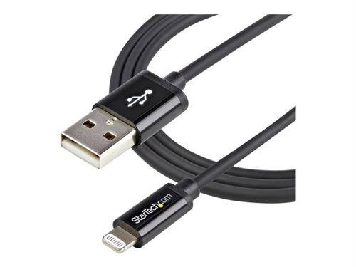 Startech.com Noir Câble Apple Lightning Vers Usb Pour Iphone 5 / Ipod / Ipad De 1 M - M/M - (Usblt1mb) - Câble Lightning - Lightning Mâle Pour Usb Mâle - 1 M - Double Blindage - Pour P/N: St7c51224, St7c51224eu - Image 1