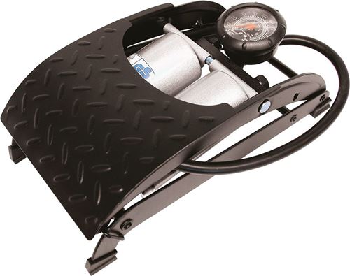 Carpoint Pompe à pied avec manomètre Double Premium 7 bar acier noir