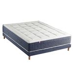 Ensemble Matelas Ressort 7 zones + Mémoire de forme + Sommier KING STYLE Fabriqué en France Dimensions - 140 x 190 cm