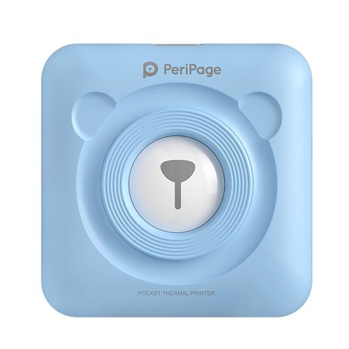 Imprimante thermique Peripage portable sans fil Bluetooth 58 mm avec 9 rouleaux de papier d'impression -Bleu