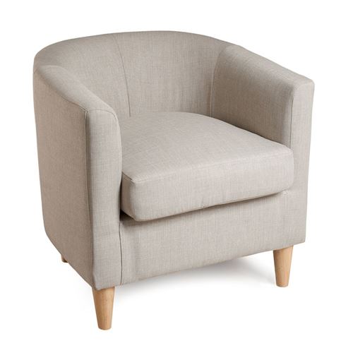 Fauteuil cabriolet tissu couleur lin PERRY