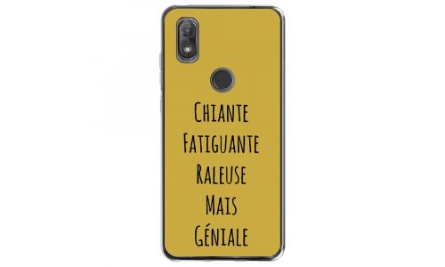 Coque souple pour Wiko View 2 avec impression Motifs Chiante mais Géniale or
