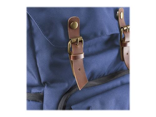 Mantona Luis - Sac à dos pour appareil photo - nylon, cuir - bleu - 14"
