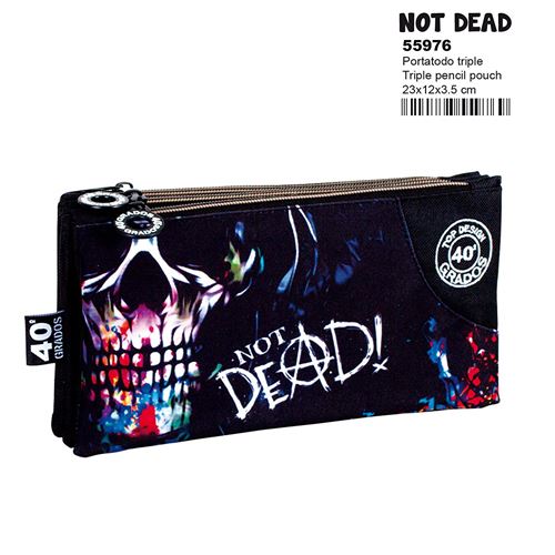 Montichelvo Montichelvo Triple Pencil Pouch Cg Not Dead Trousses, 43 cm, Multicolore (Multicolour)