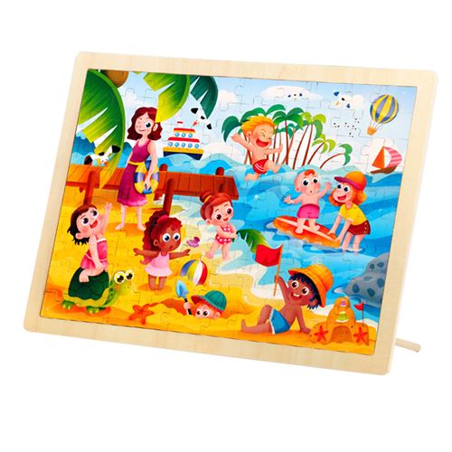 GENERIQUE Puzzle enfants vacances &agrave; la plage assembl&eacute; de bureau 100 pi&egrave;ces jouets - Multicolore 