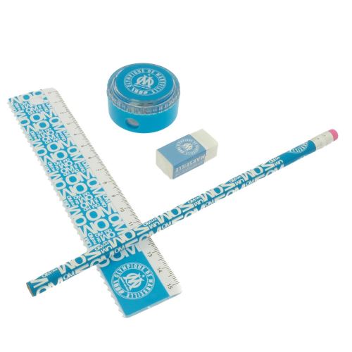 Règle Olympique marseille Om set scolaire bleu Bleu taille : UNI réf : 0