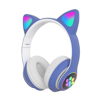 Ecouteur Forme D Oreille De Chat Lumieres Led Pliable Universel Bleu Ecouteurs Achat Prix Fnac