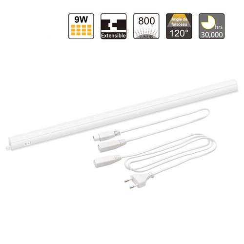 Luminaire Reglette de Barre LED de Plan de Travail Sous Meuble Cuisine de LED 9W Longueur de Lampe 573MM Connectable Lot de 1 Lampe