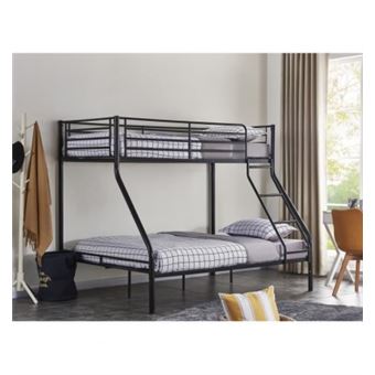 Fily Lit Superpose Adulte Sommier A Lattes Contemporain En Metal Noir L 90 140 X L 190 Cm Achat Prix Fnac