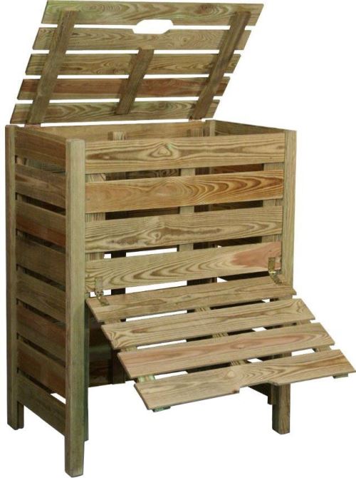 Jardipolys - Composteur en bois avec trappe 400L