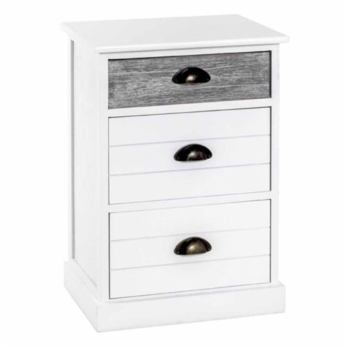 Paris Prix - Commode En Bois 3 Tiroirs mario 60cm Blanc