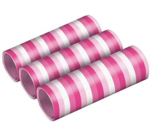 Amscan rouleaux serpentins 4 mètres rose/blanc 3 pièces