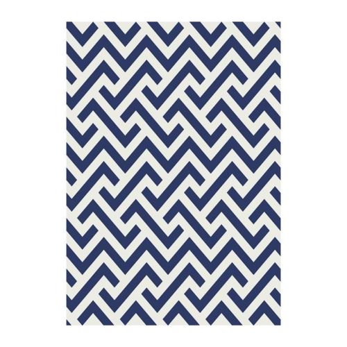 HARRY Tapis intérieur / extérieur - 120x170 cm - Bleu et blanc