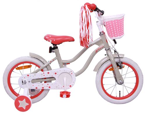 Amigo Superstar Velo Fille 14 Pouces Fille Frein A Retropedalage Creme Velos Achat Prix Fnac