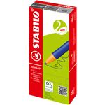 STABILO Pointball - Pack De 4 Stylos Bille Rechargeables - Noir, Bleu, Rouge, Vert - Éco-responsable